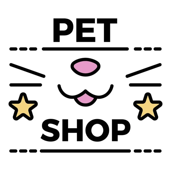 Logo del negozio di animali domestici, stile contorno — Vettoriale Stock