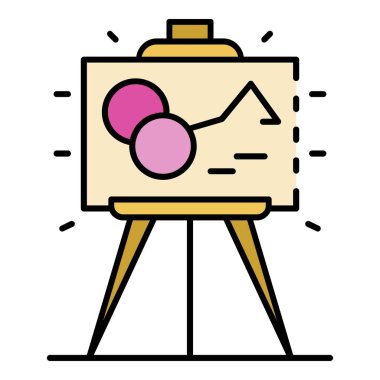 Müze resim rengi ana hatları vektörü