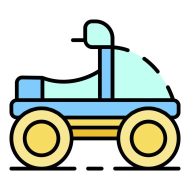 Kış motosiklet simgesi renk ana hatları vektörü