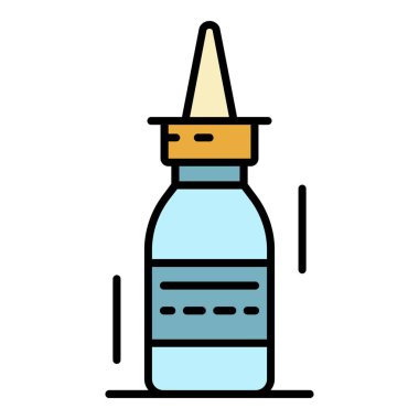 Burun damlası simgesi renk çizgisi vektörü