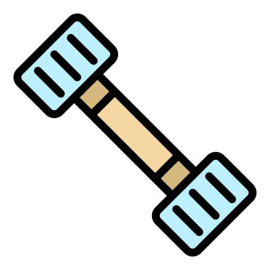 Spor halteri simgesi renk ana hatları vektörü