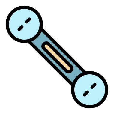 Lastik dumbell simge renk ana hatları vektörü