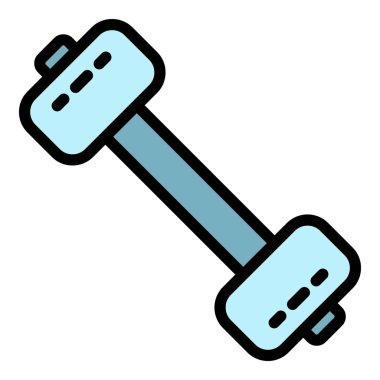 Ağır dambıl simgesi renk ana hatları vektörü