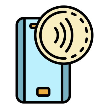 Nfc aygıtı renk ana hatları vektörü