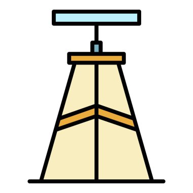 Çömlekçiler sandalye simgesi renk ana hatları vektörü