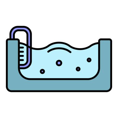 Havuz simgesi renk ana hatları vektörü