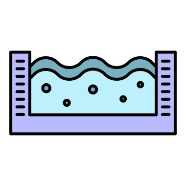 Küçük havuz simgesi renk dış hat vektörü