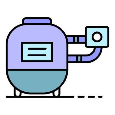 Havuz pompası renk ana hatları vektörü