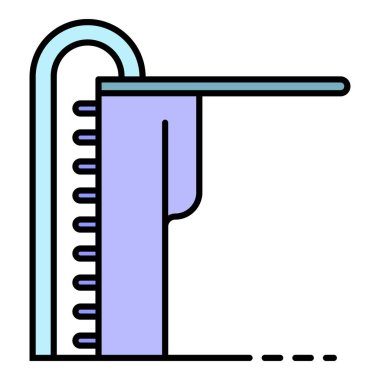 Sıçrama havuzu masa simgesi renk ana hatları vektörü