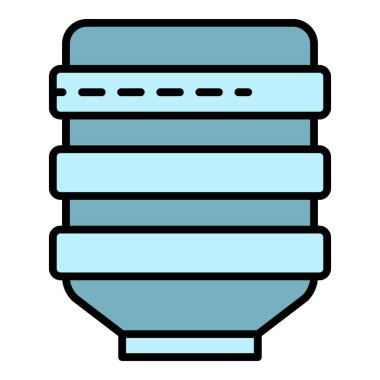 Ofis su şişesi simgesi renk ana hatları vektörü