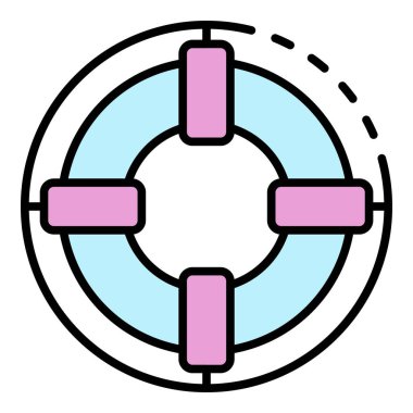 Lifebuoy simgesi renk ana hatları vektörü