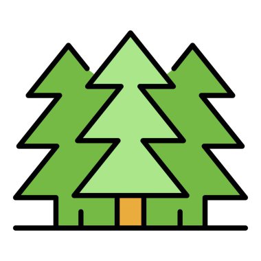 Firavun ağacı ikonu renk ana hatları vektörü