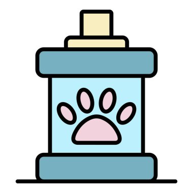 Hayvan spreyi simgesi renk ana hatları vektörü