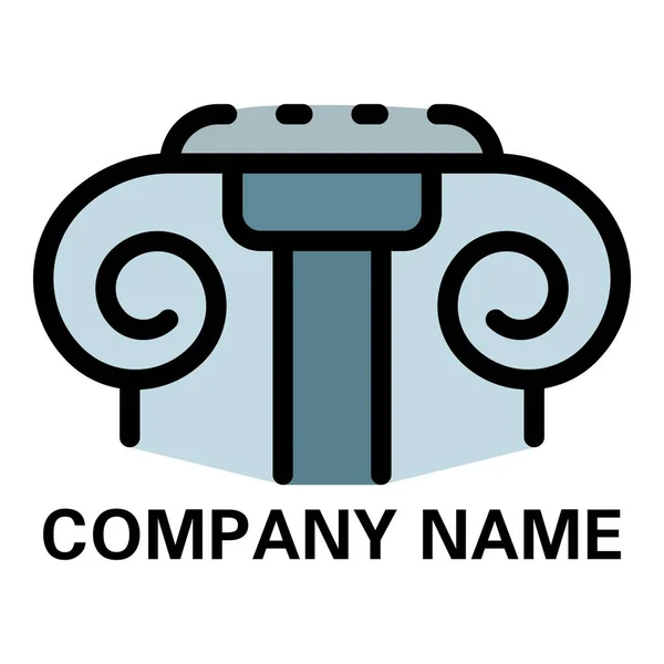 Colonne grecque logo, style contour — Image vectorielle
