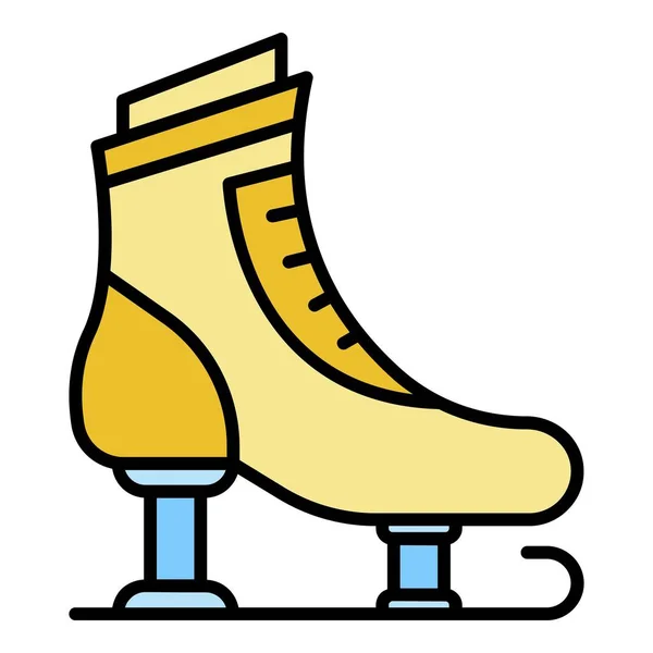 Patines de hielo icono color contorno vector — Vector de stock