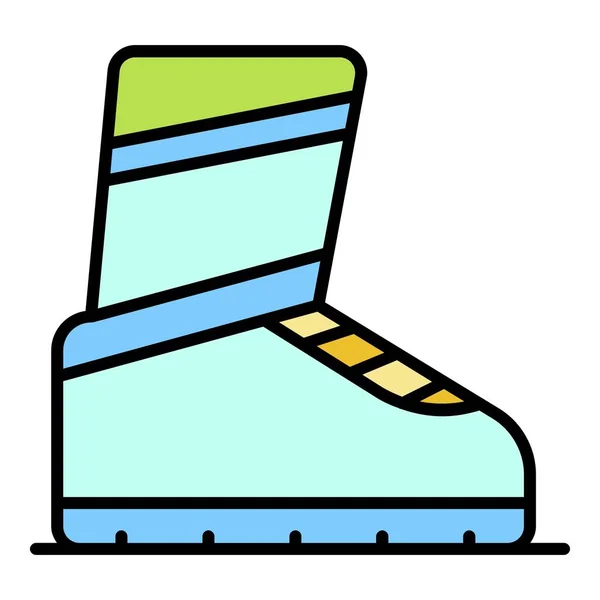 Ski boot icon color outline vector — Stock Vector