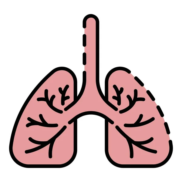 Sanos pulmones icono color contorno vector — Vector de stock