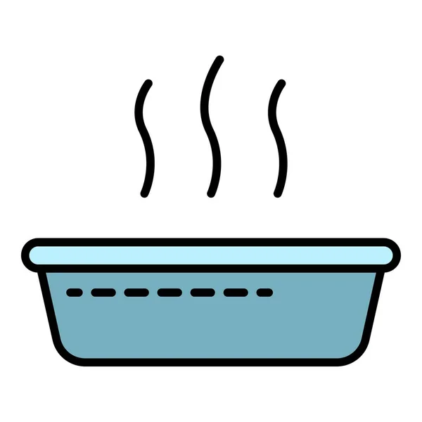 Vecteur de contour de couleur icône bassin d'eau chaude — Image vectorielle