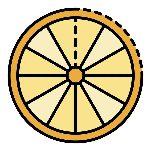 Rebanada de limón icono color contorno vector — Vector de stock