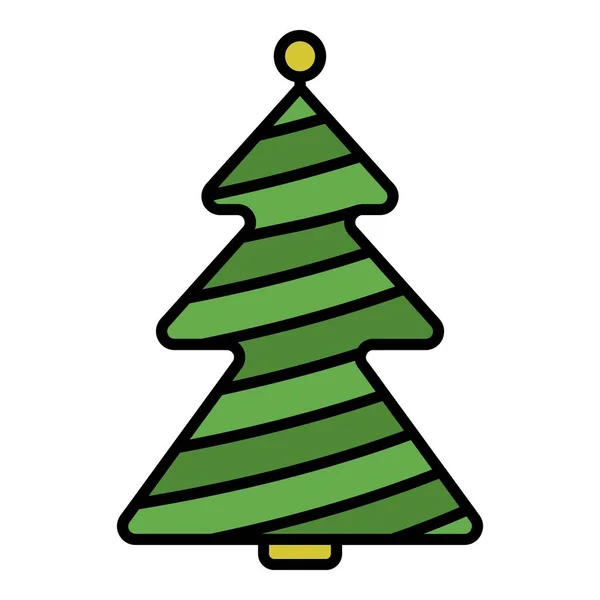 Xmas fir tree icon color outline vector — 스톡 벡터