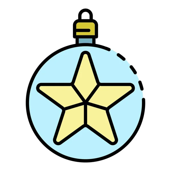 Star ball jouet arbre icône couleur contour vecteur — Image vectorielle