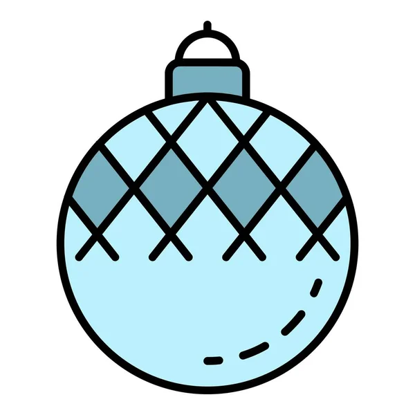 Tannenbaum Ball Symbol Farbe Umrissvektor — Stockvektor