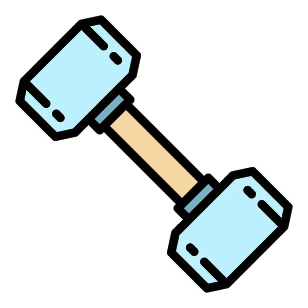 Entrenamiento dumbell icono color contorno vector — Vector de stock