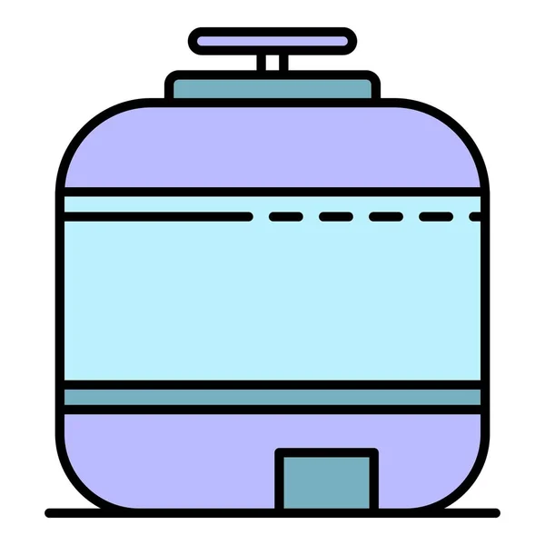 Reserve Pool Tank Symbol Farbe Umrissvektor — Stockvektor