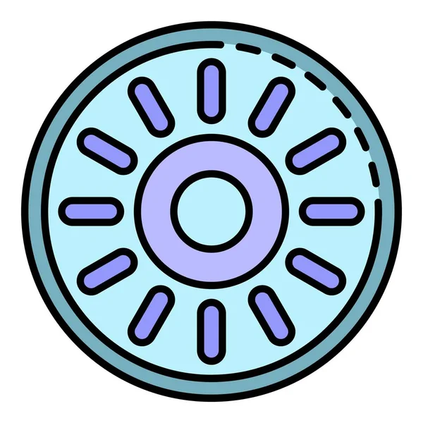 Manguera de piscina icono de rueda color contorno vector — Vector de stock