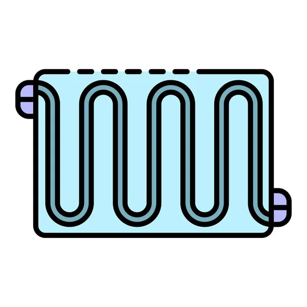 Pemanasan kolam ikon warna vektor garis luar - Stok Vektor