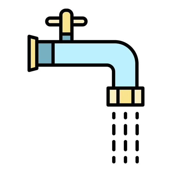 Filtr wody kranu ikona kolor zarys wektor — Wektor stockowy