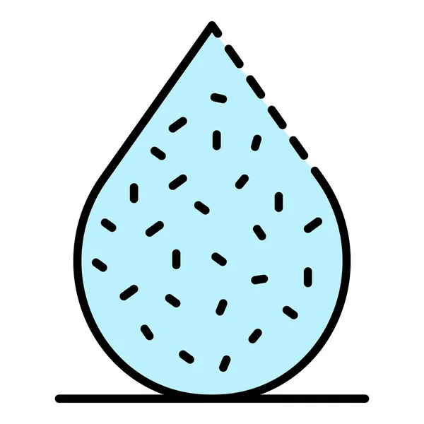 Dirty goccia acqua icona colore contorno vettore — Vettoriale Stock
