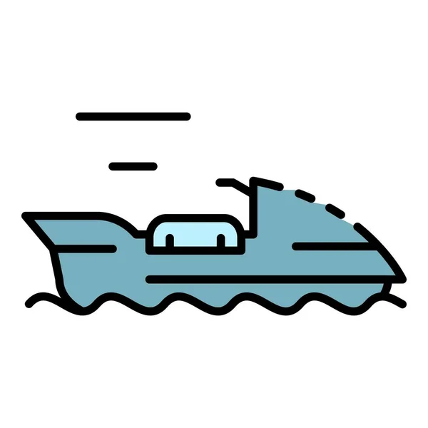 Rower wodny ikona kolor zarys wektor — Wektor stockowy