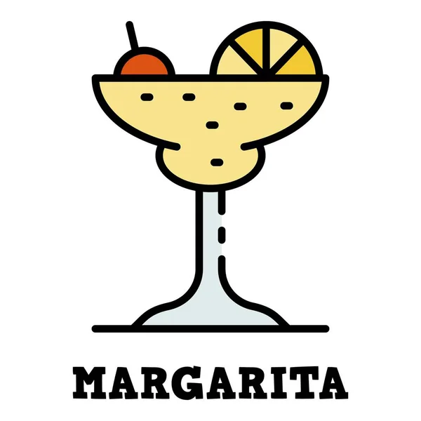 Margarita glass icon color outline vector — Stock Vector