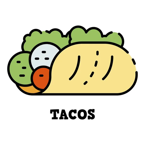 Tacos icono color contorno vector — Archivo Imágenes Vectoriales
