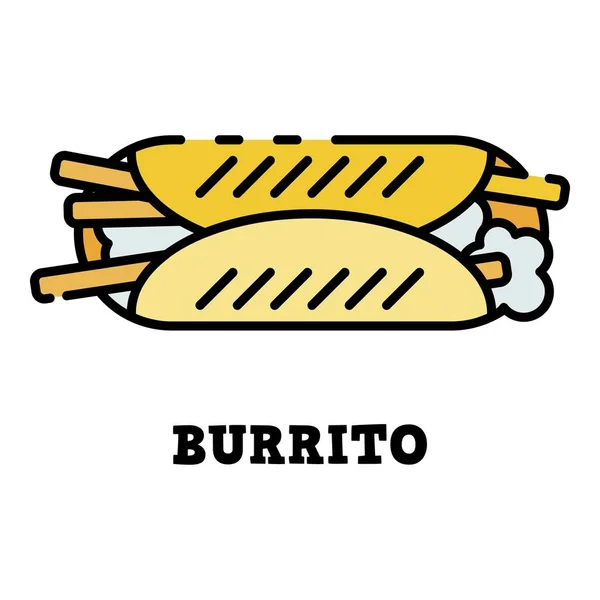 Burrito icono color contorno vector — Vector de stock