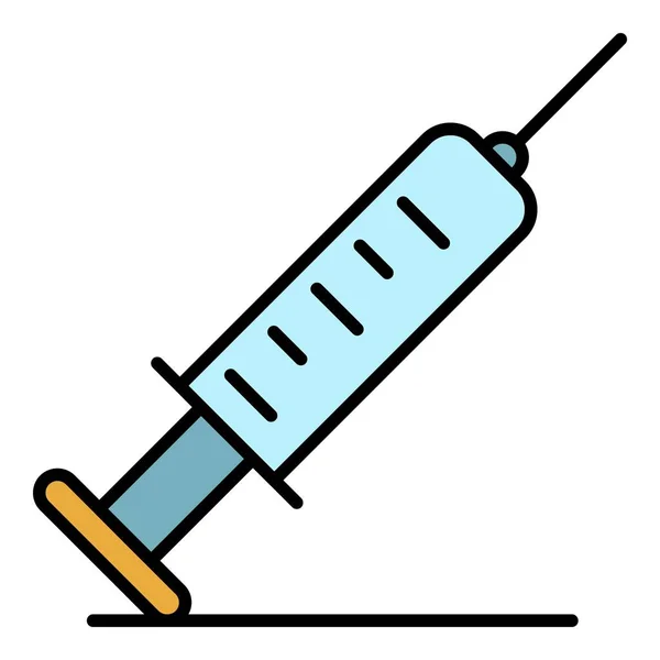 注射器宠物图标颜色轮廓矢量 — 图库矢量图片