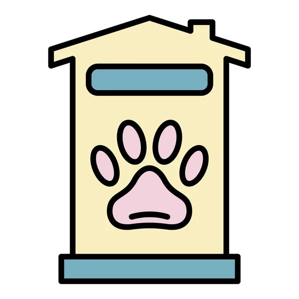 Pet hotel house icon color outline vector — Stock Vector