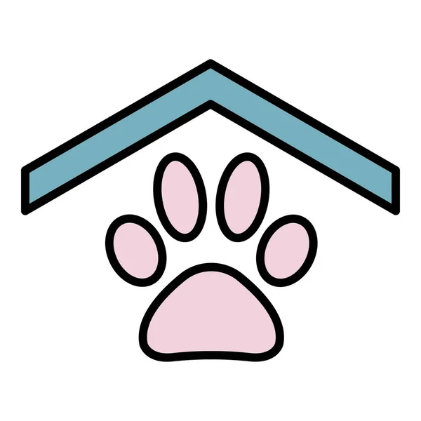 Mascota techo casa icono color contorno vector — Archivo Imágenes Vectoriales