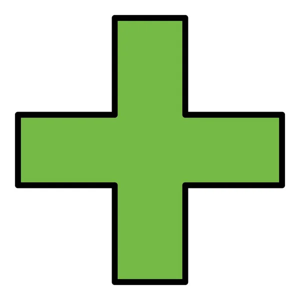 Haustier medizinisches Kreuz Symbol Farbe Umrissvektor — Stockvektor