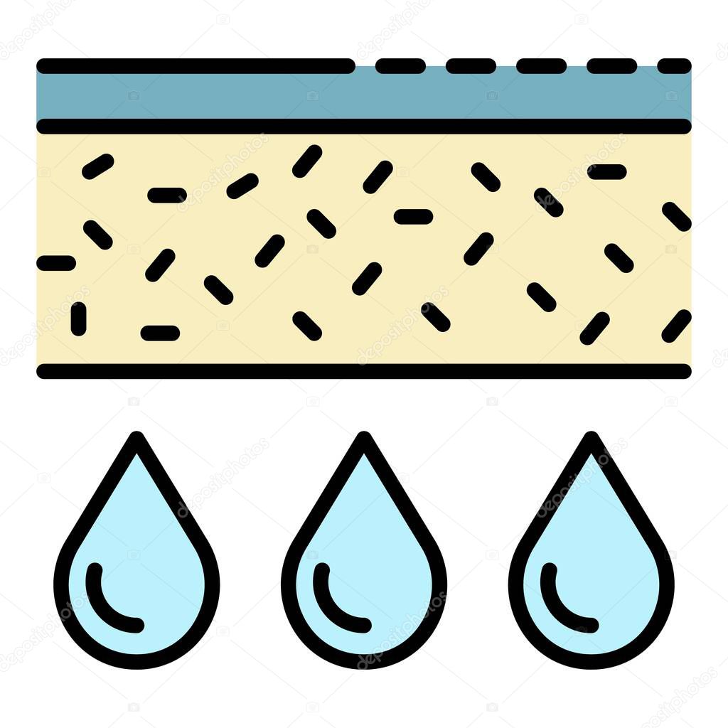 Water filter structure icon color outline vector