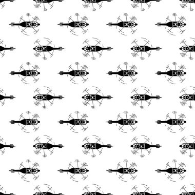 Üst görünüm helikopter deseni pürüzsüz vektör