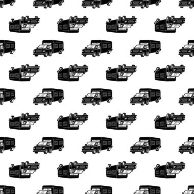 Aile karavanı desensiz vektör