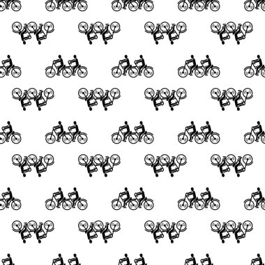 Çift bisiklet desenli kusursuz vektör