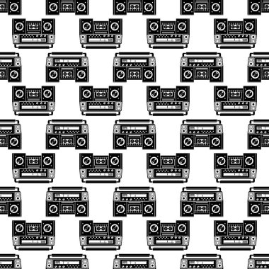 Boombox desen dikişli vektör