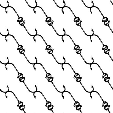 Metal balık kancası desensiz vektör