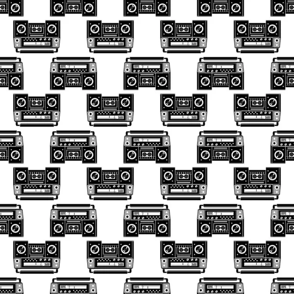 Boombox pattern seamless vector — Stock Vector