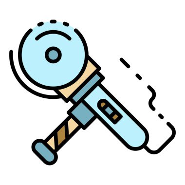 Açı öğütücü simgesi renk çizgisi vektörünü kes