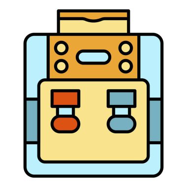 Saf su soğutucu simgesi renk ana hatları vektörü