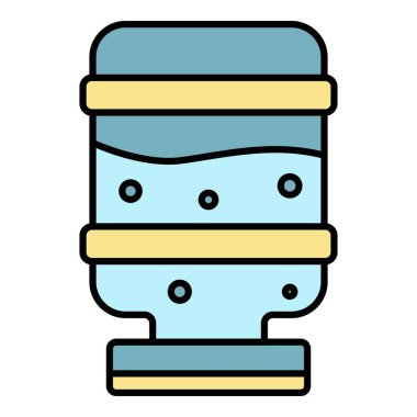 Soda soğutucu simgesi renk ana hatları vektörü